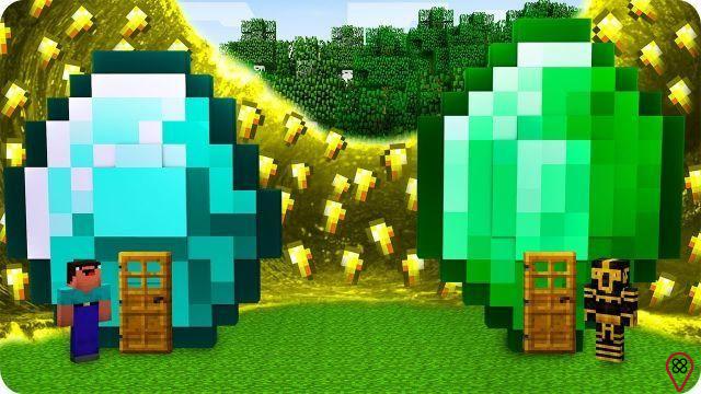 Vergleich zwischen Smaragden und Diamanten in Minecraft